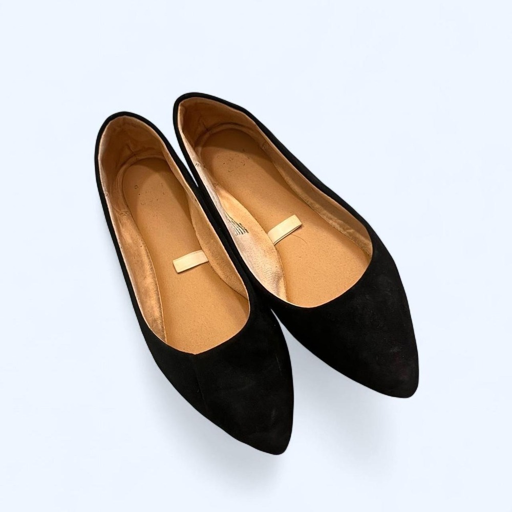 A New Day Womens Pointed Toe Ballet Flats Black Memory Foam Size 8